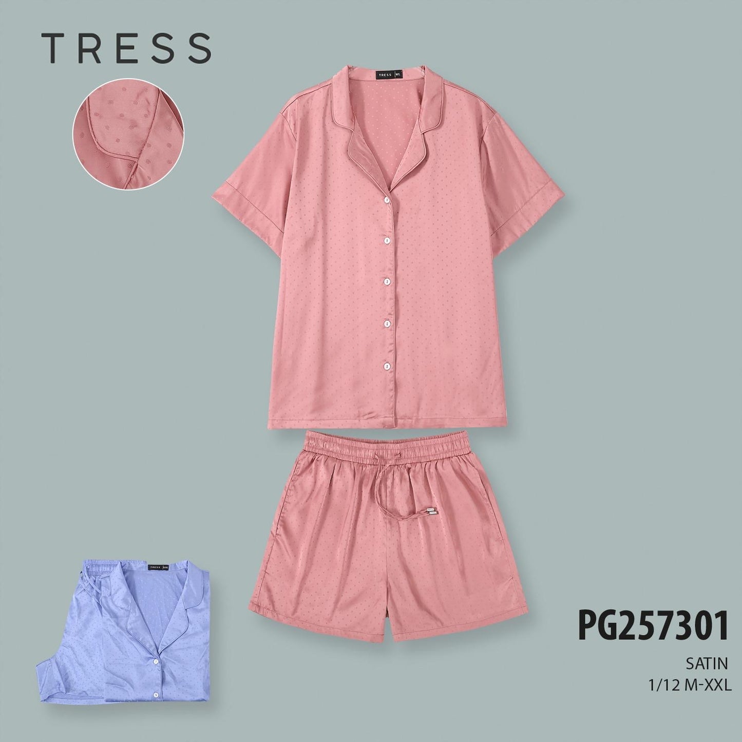 Pyjama Satin Femme - Ensemble Deux Pièces Élégant (PG257301)