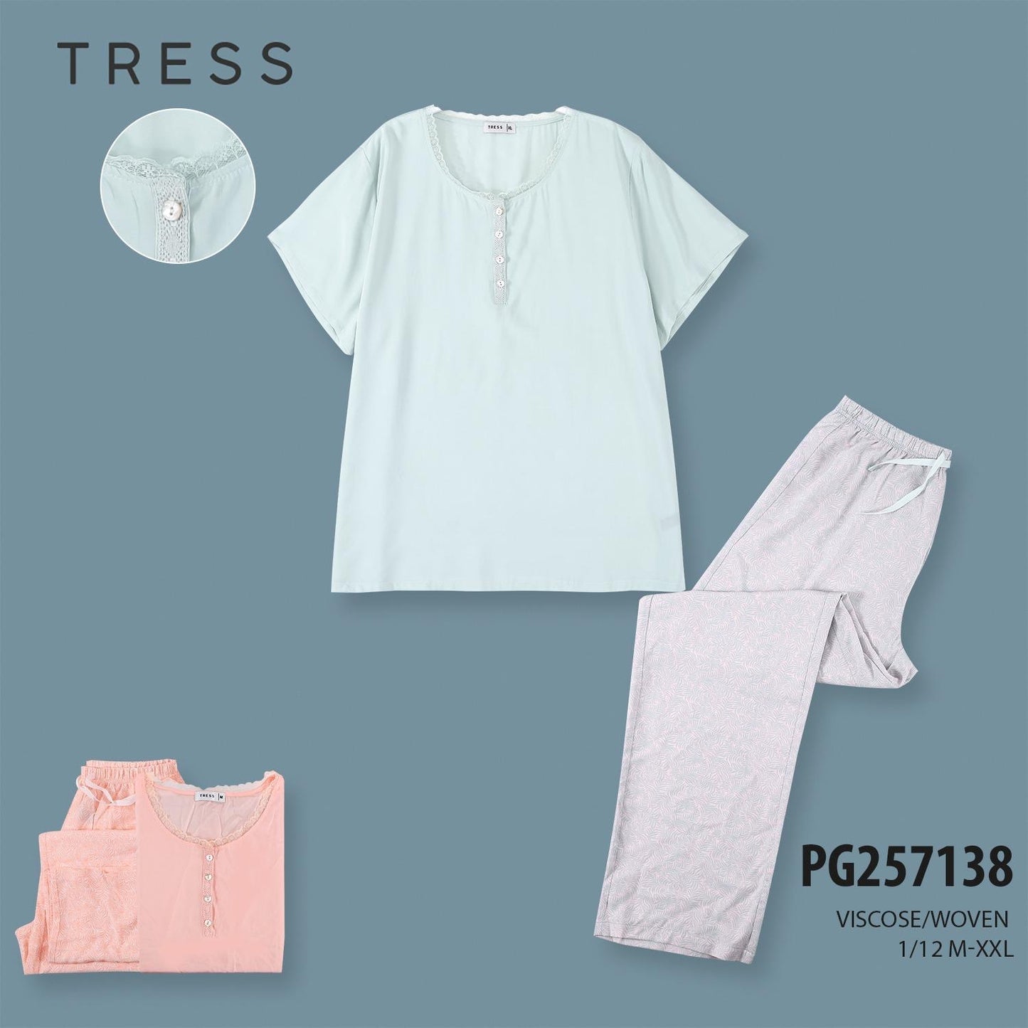 Pyjama Femme Deux Pièces TRESS – (PG257138)