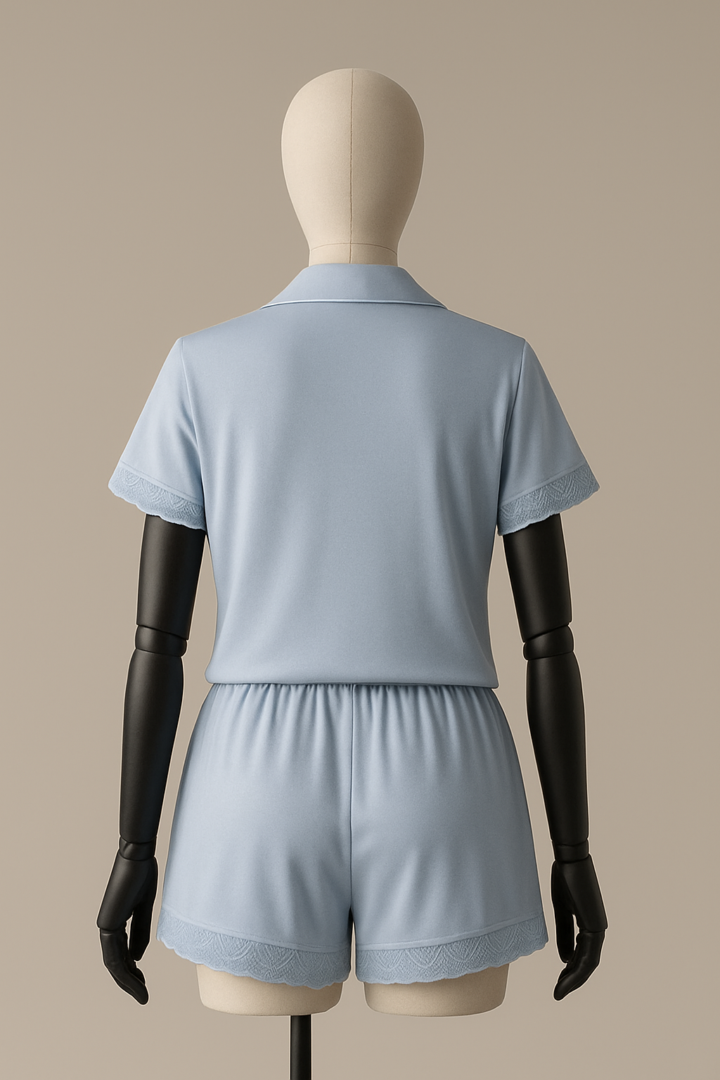 Pyjama Femme Satin Lilas avec Dentelle – Élégance et Douceur (PG257041)