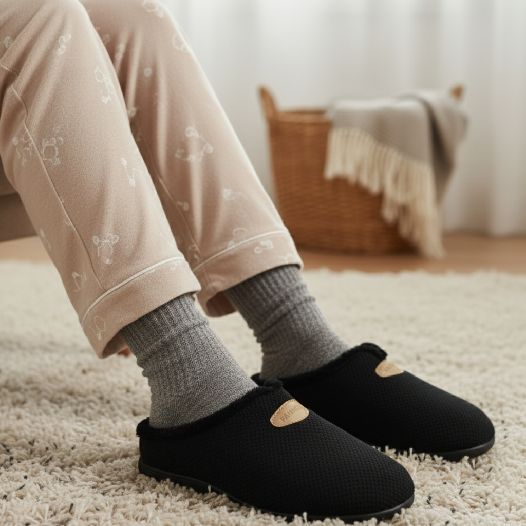 Pantoufles femme hiver fourrées élégantes et chaudes – Bombas Maroc