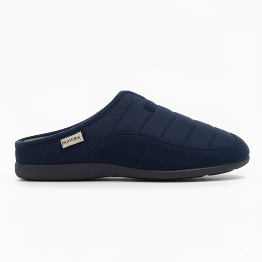 Pantoufles Homme Hiver Velours Bleu Marine – Bombas Maroc