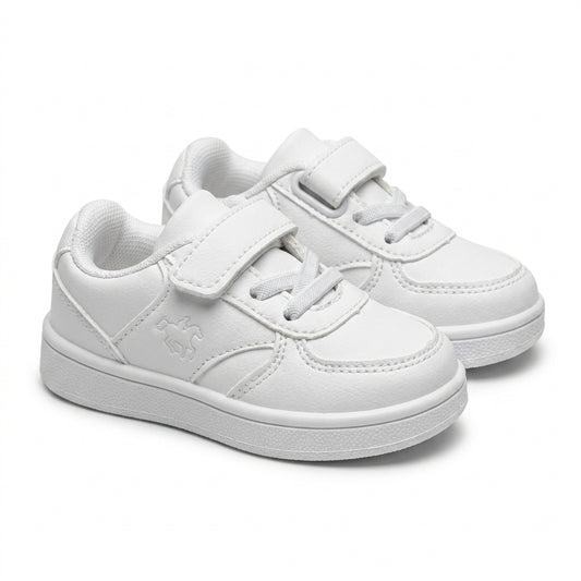 Baskets bébé blanches à scratch – vue 3/4