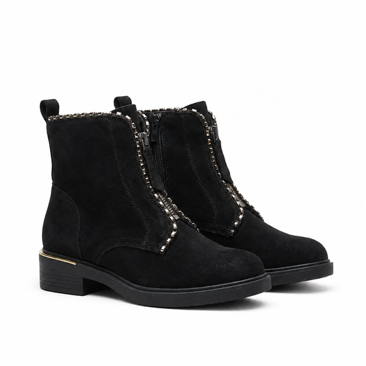Bottines Femme en Suédine Noir – Bombas Maroc