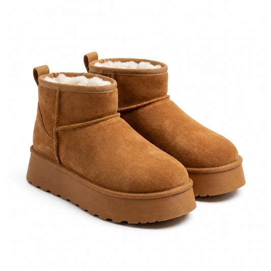 Bottines fourrées camel femme – Bombas Maroc