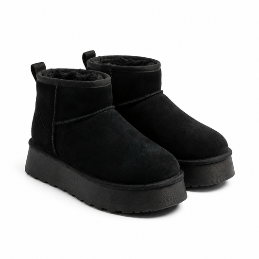 Bottines fourrées Noir femme – Bombas Maroc