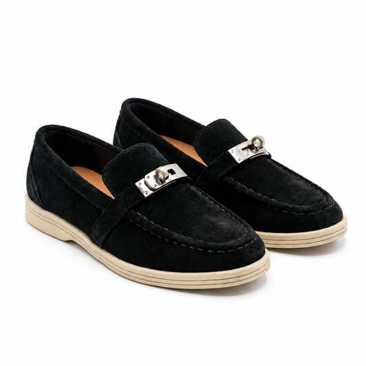 Mocassins enfant Noir effet suédine – Bombas Maroc