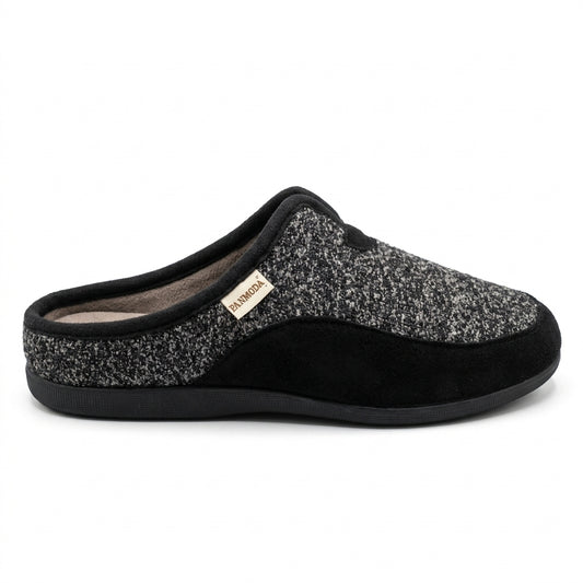 Pantoufle homme PANMODA 827 noir – vue de profil – Bombas Maroc