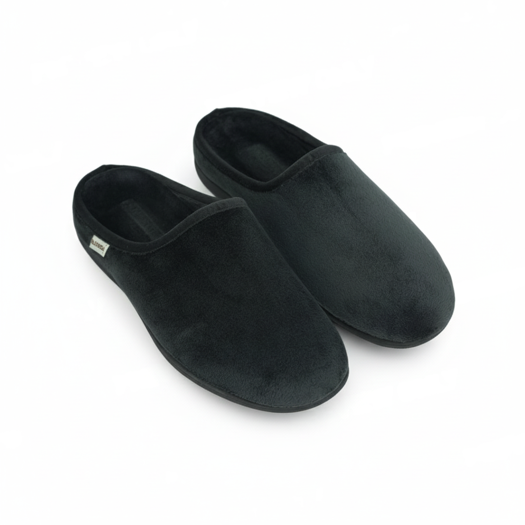 pantoufles maison homme en tissu doux couleur marron