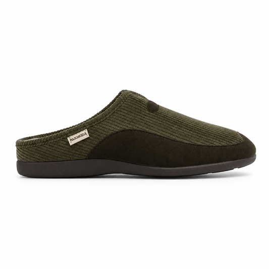 Pantoufles Homme Hiver en Tissu Côtelé Marron – Bombas Maroc