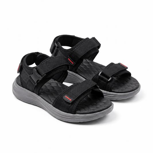 Sandale sport homme noir double velcro boucle clip semelle chunky – importée d'Espagne | Bombas Maroc