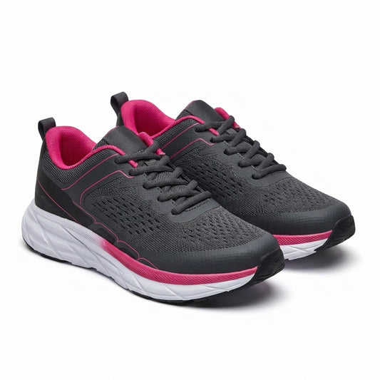 Sneakers Femme Memory Insole Fuchsia & Gris – Bombas Maroc