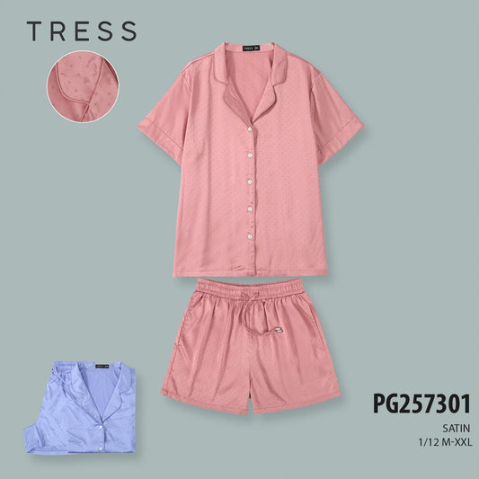 Pyjama Satin Femme - Ensemble Deux Pièces Élégant (PG257301)