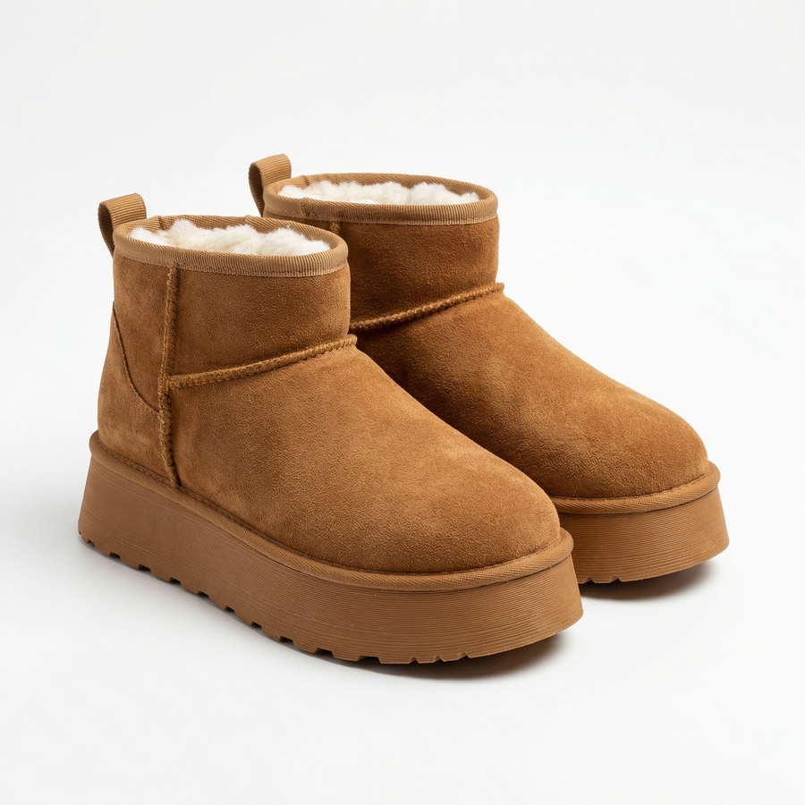 Bottines fourrées camel femme –  Importées d’Espagne 🇪🇸