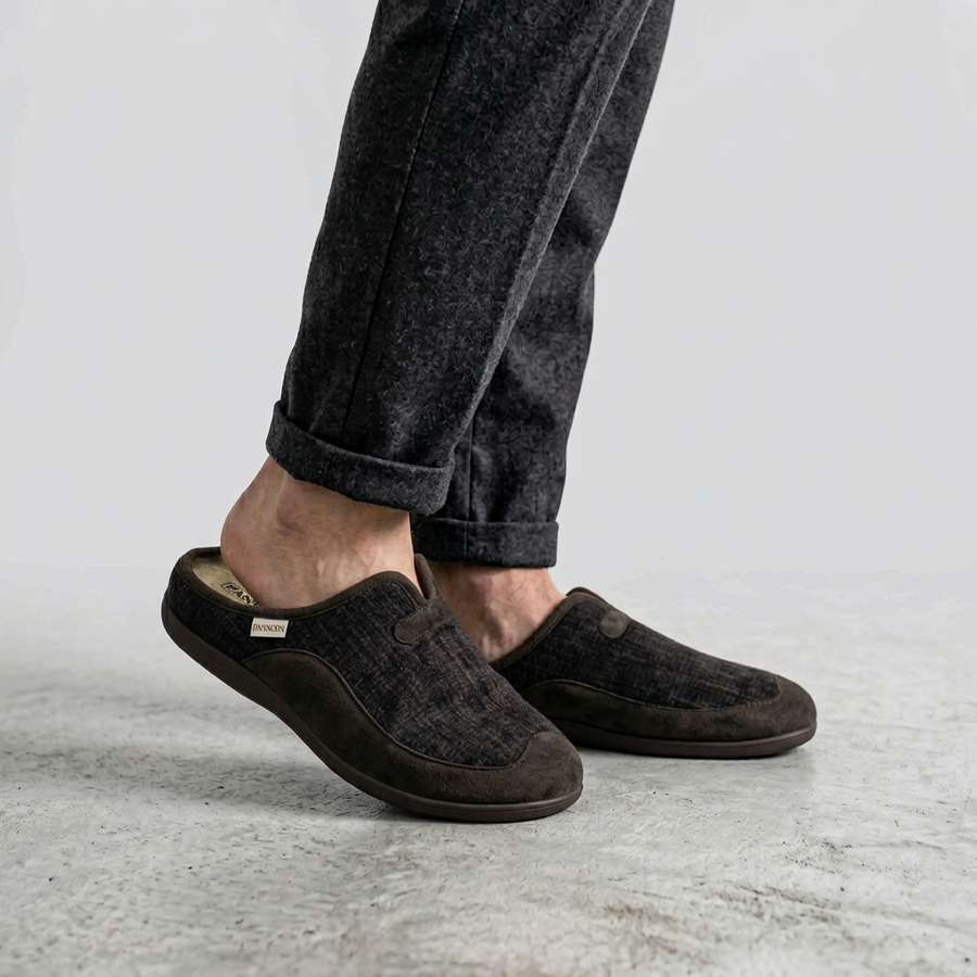 Pantoufles Homme Hiver Marron Texturé – Importé d’Espagne | PN247581