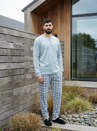 Pyjama Bombas importé d'Espagne — velours bleu homme.