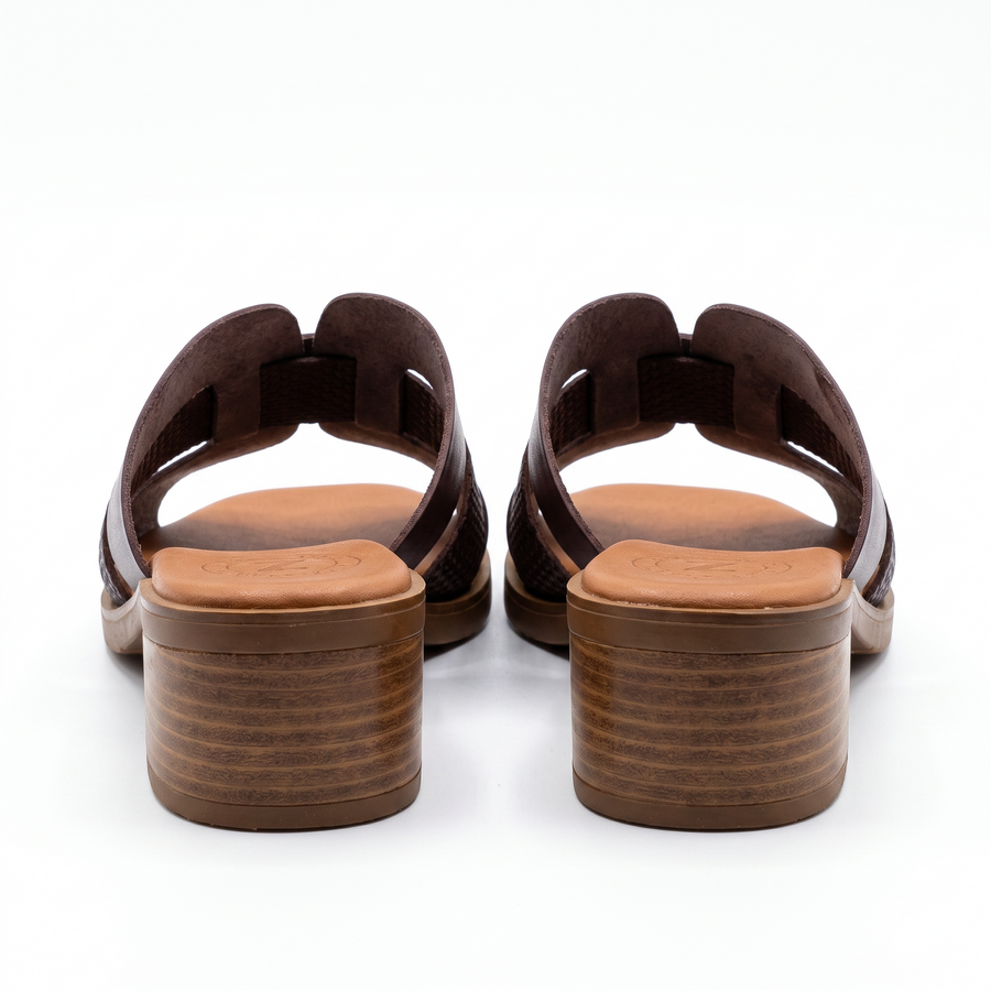Sandales Femme Talon en Cuir Véritable – Top Zanotli – Made in Spain 🇪🇸 – Marron