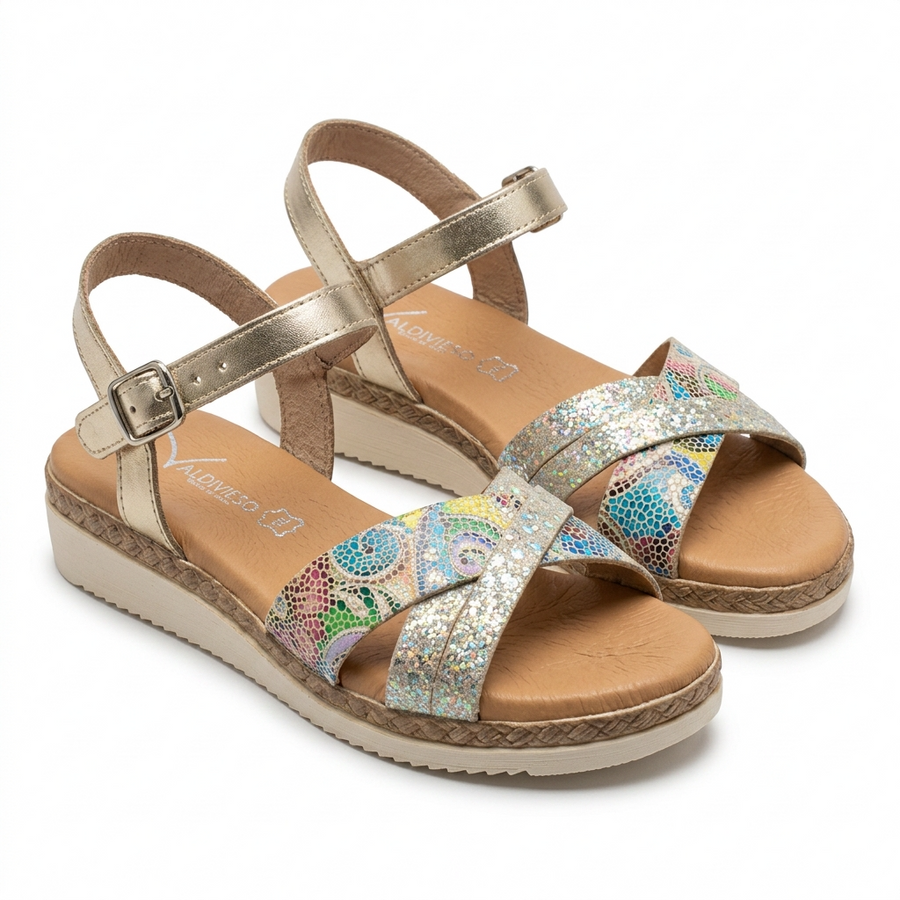 Sandales Femme VALDIVIESO – Fabriquées en Espagne 🇪🇸 – Or