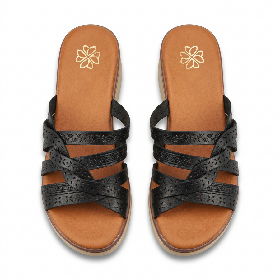 Sandales Femme Tressées Multi-Brides – Importées d'Espagne 🇪🇸  – Noir