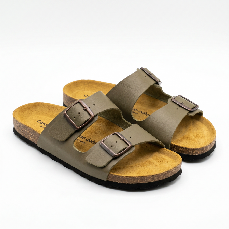 Sandales Homme Canadian John Cuir – Made in Spain 🇪🇸 – Kaki