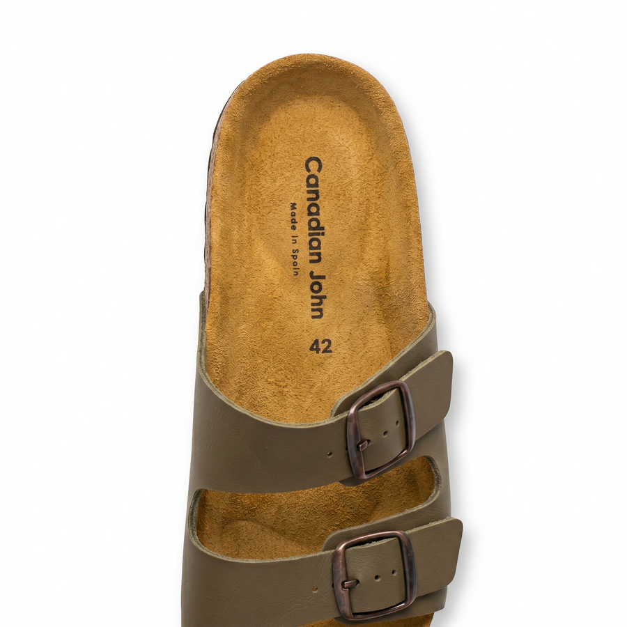 Sandales Homme Canadian John Cuir – Made in Spain 🇪🇸 – Kaki