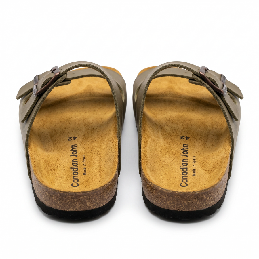 Sandales Homme Canadian John Cuir – Made in Spain 🇪🇸 – Kaki