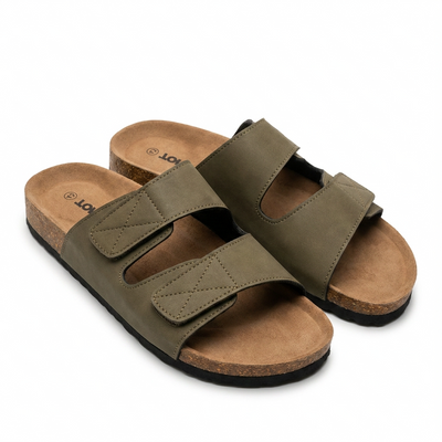 Sandales Homme Doubles Brides Ajustables – Importées d’Espagne 🇪🇸 – kaki