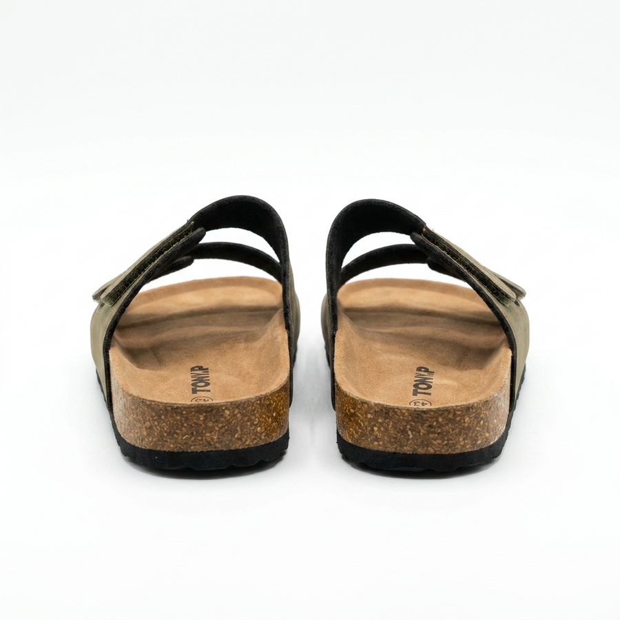Sandales Homme Doubles Brides Ajustables – Importées d’Espagne 🇪🇸 – kaki