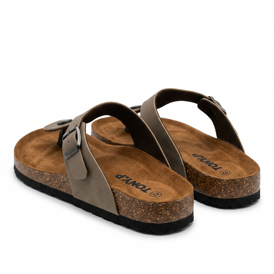 Tongs Homme Anatomique Style Gizeh – Importées d’Espagne 🇪🇸 – Taupe