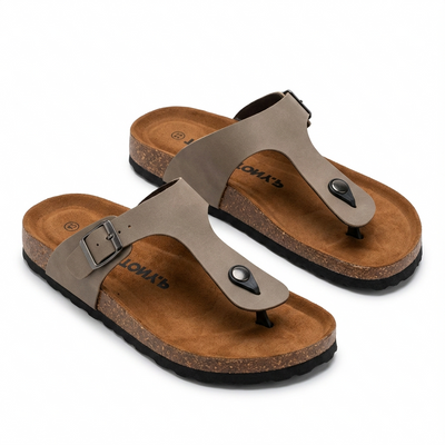 Tongs Homme Anatomique Style Gizeh – Importées d’Espagne 🇪🇸 – Taupe