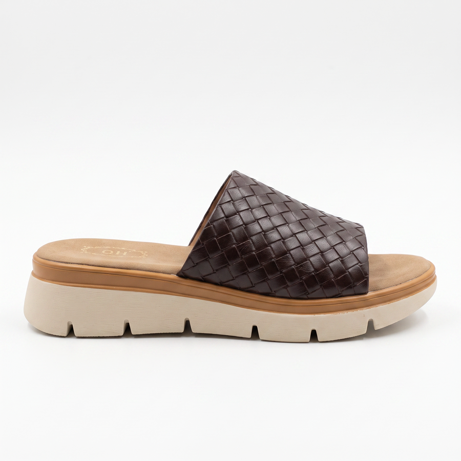 Sandale Femme Cuir Tresse Marron QH – Importées d’Espagne 🇪🇸  – Marron