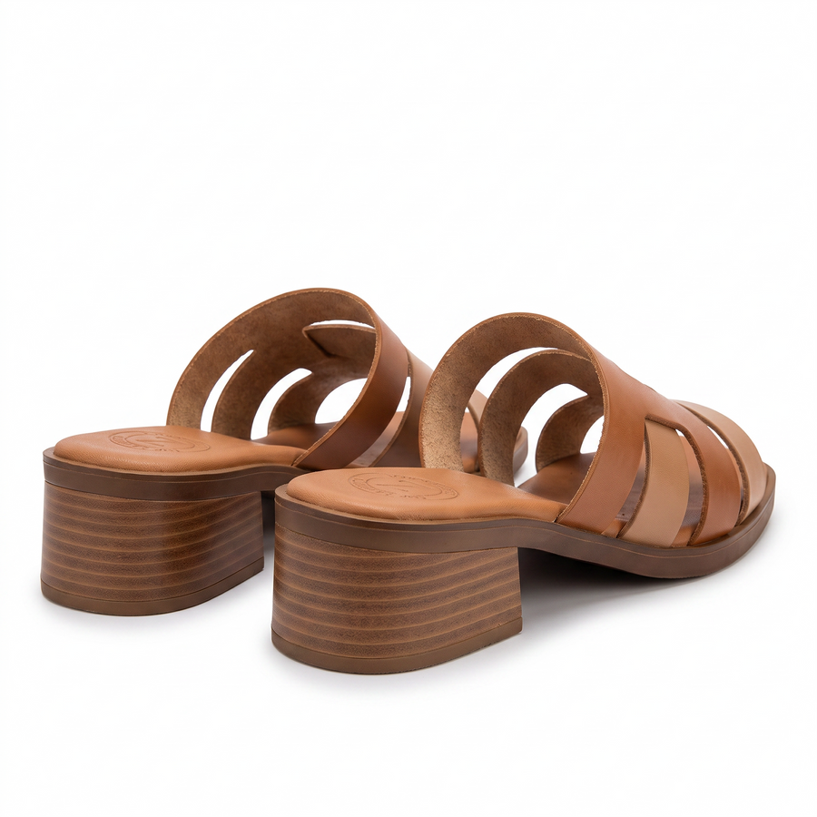 Sandales Femme Talon en Cuir Véritable – Top Zanotli – Made in Spain 🇪🇸 – Camel