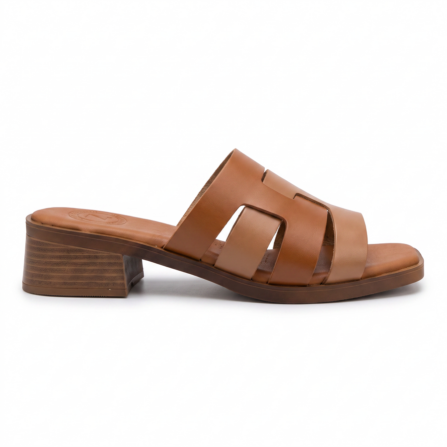Sandales Femme Talon en Cuir Véritable – Top Zanotli – Made in Spain 🇪🇸 – Camel