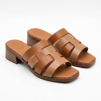 Sandales Femme Talon en Cuir Véritable – Top Zanotli – Made in Spain 🇪🇸 – Camel