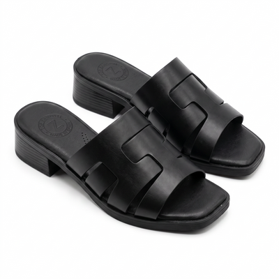 Sandales Femme Talon en Cuir Véritable – Top Zanotli – Made in Spain 🇪🇸 – Noir