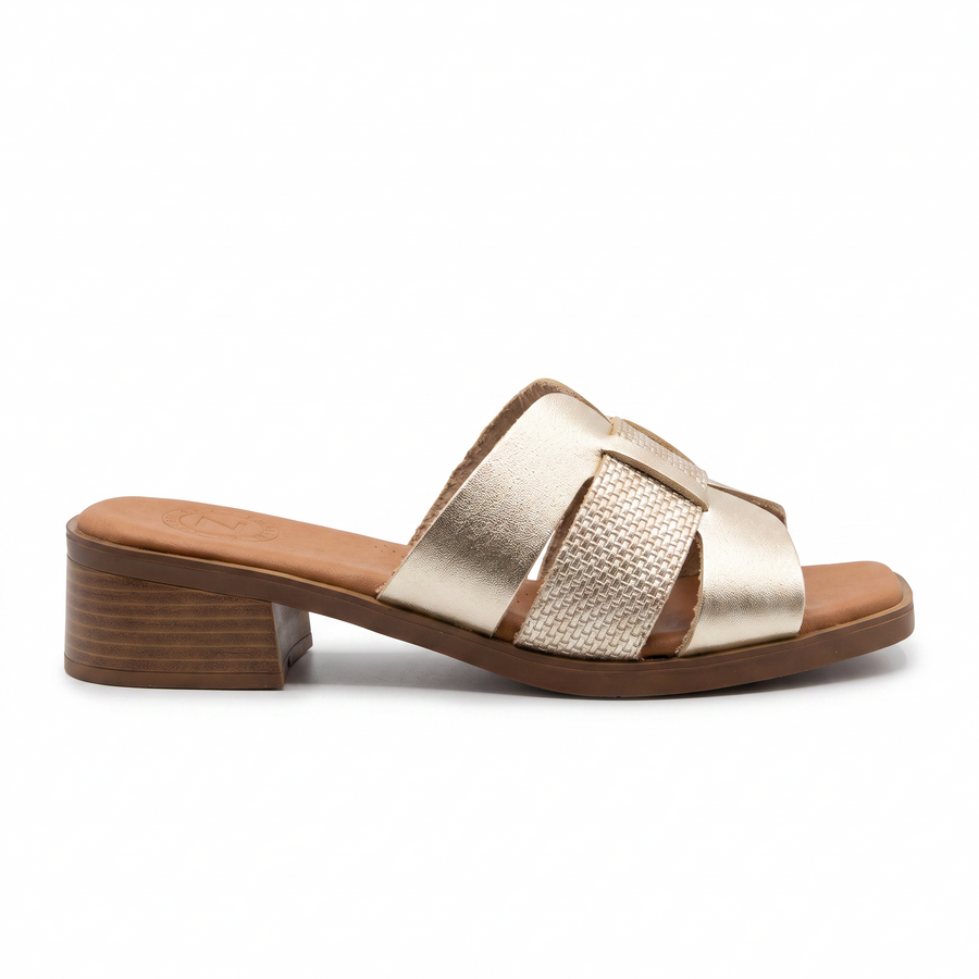 Sandales Femme Talon en Cuir Véritable – Top Zanotli – Made in Spain 🇪🇸 – Doré