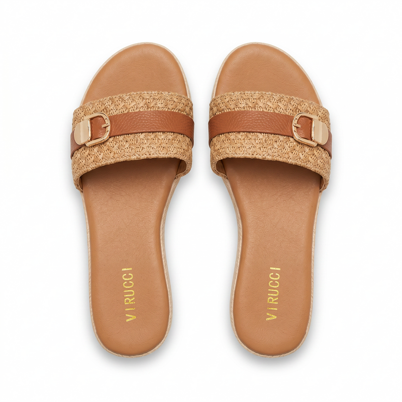 Sandales Compensées Virucci Tressées Camel – Bombas Importé d'Espagne 🇪🇸