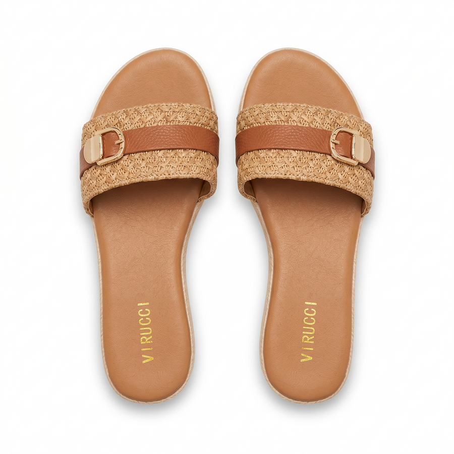 Sandales Compensées Virucci Tressées Camel – Importées d'Espagne 🇪🇸