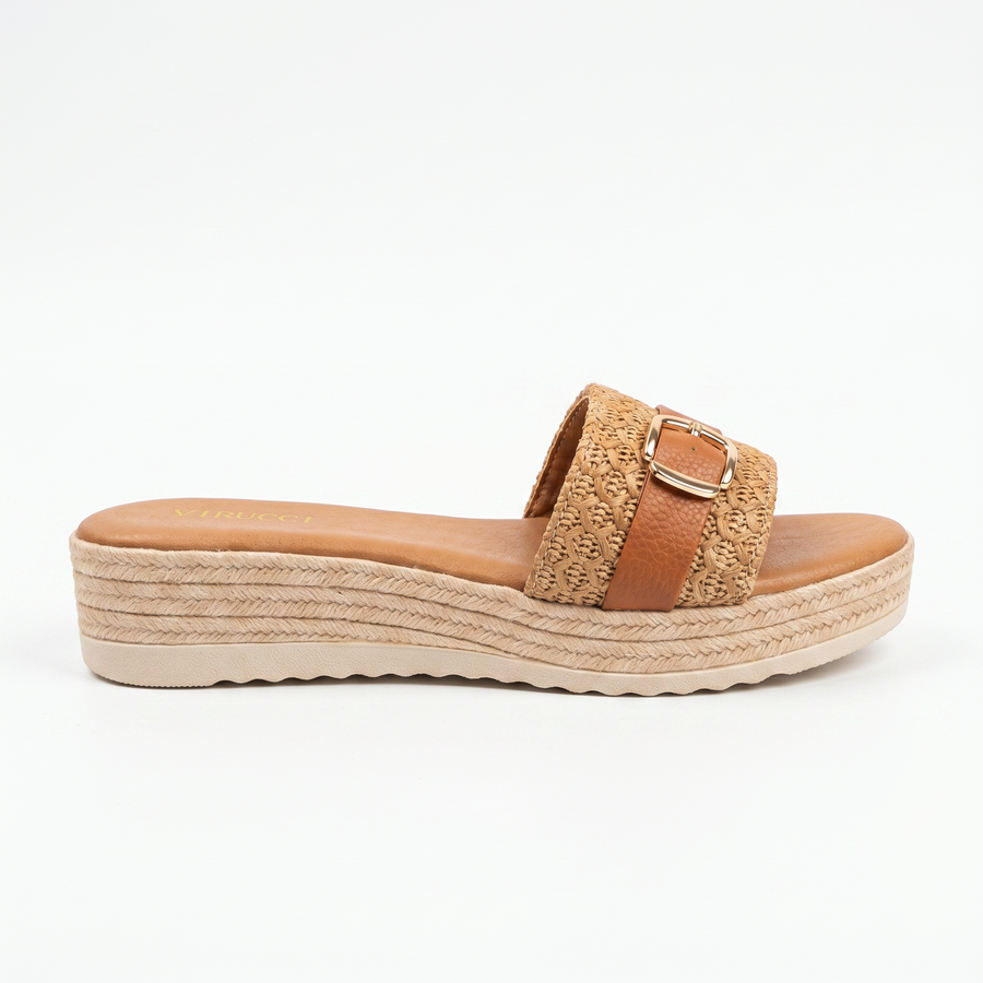 Sandales Compensées Virucci Tressées Camel – Importées d'Espagne 🇪🇸