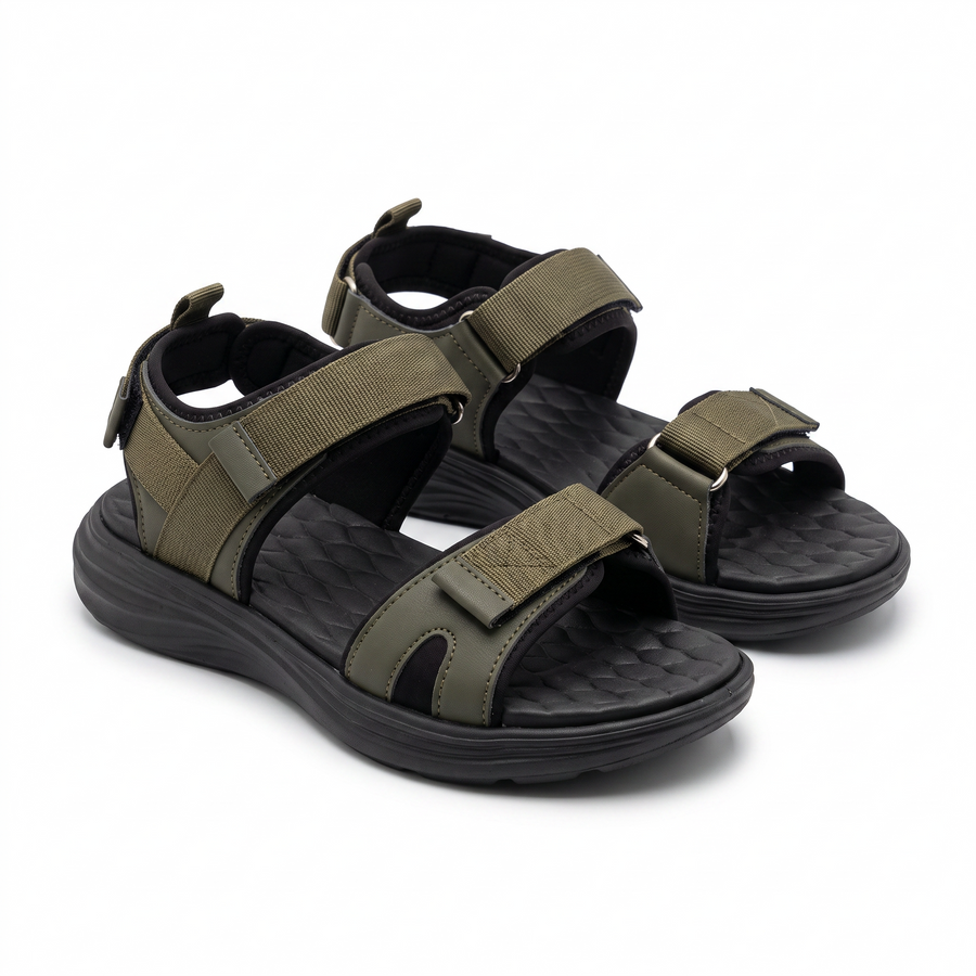 Sandale Sport Homme Double Velcro - Importees d'Espagne 🇪🇸 - Kaki