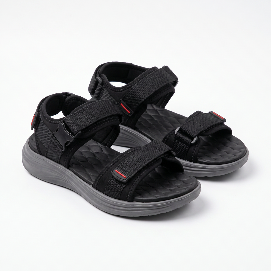 Sandale Sport Homme Double Velcro Boucle Clip - Importees d'Espagne 🇪🇸 - Noir