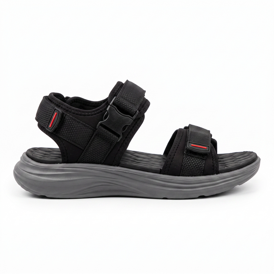 Sandale Sport Homme Double Velcro Boucle Clip - Importees d'Espagne 🇪🇸 - Noir