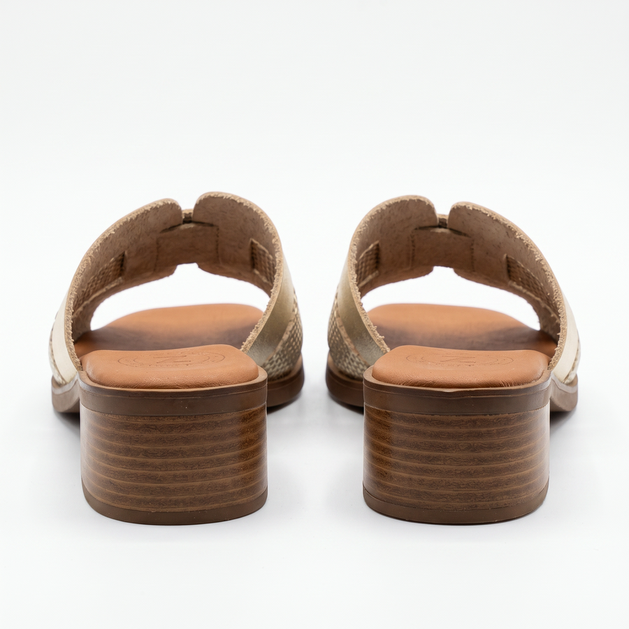Sandales Femme Talon en Cuir Véritable – Top Zanotli – Made in Spain 🇪🇸 – Doré
