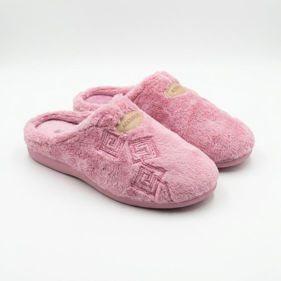 Pantoufles Femme Hiver PANMODA – made in spain 🇪🇸 – Rose Fausse Fourrure