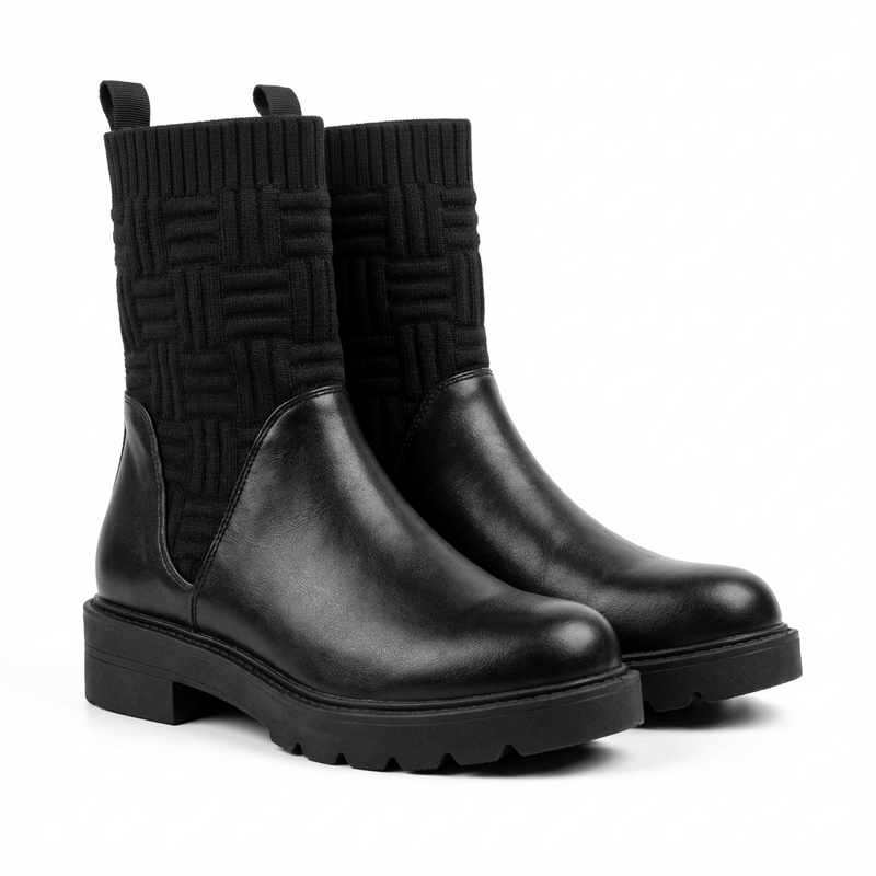 Bottines Noires Fille Stretch – Confort & Style | Importées d’Espagne 🇪🇸