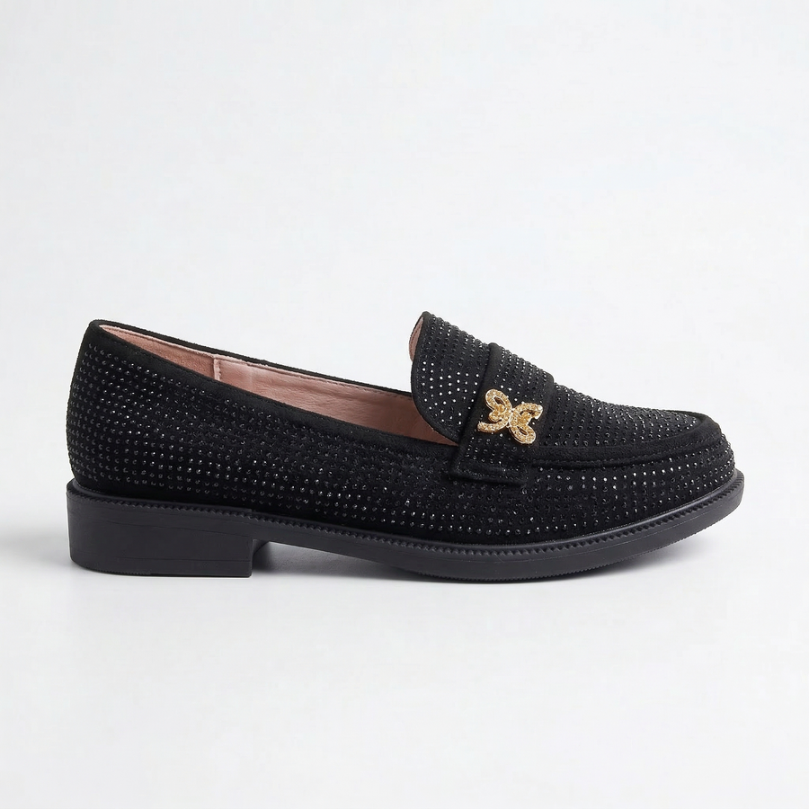Mocassins Fille en Velours Noir – Importés d’Espagne 🇪🇸