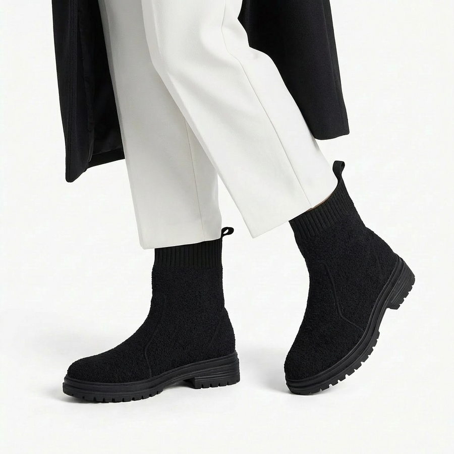 Bottines Femme Noires Style Chaussette – Importées d’Espagne 🇪🇸