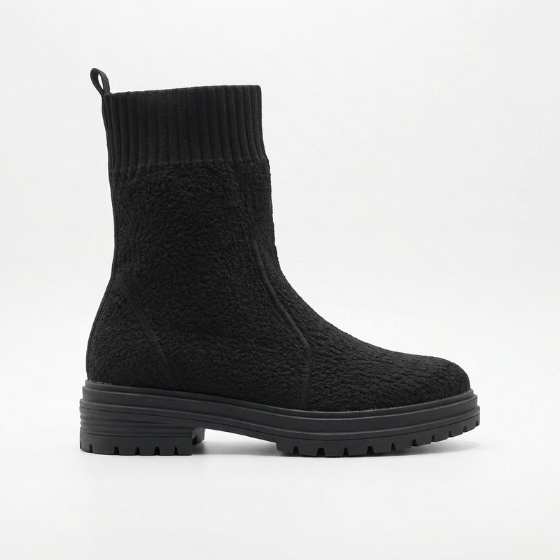 Bottines Femme Noires Style Chaussette – Importées d’Espagne 🇪🇸