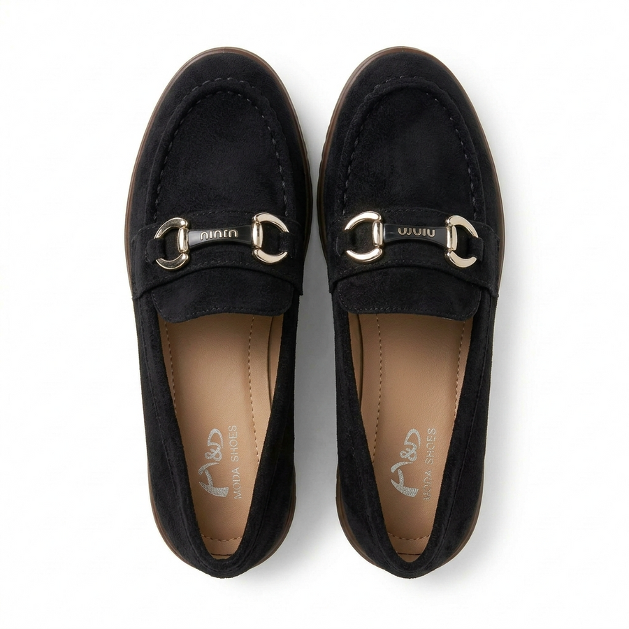 Mocassins femme en velours noirs – Importé d’Espagne 🇪🇸