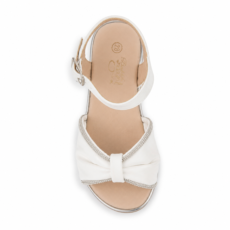 Sandales Filles Cérémonie Blanc Nacré 