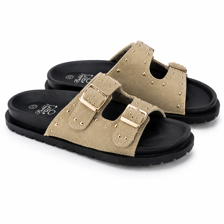 Claquettes Filles Beige 